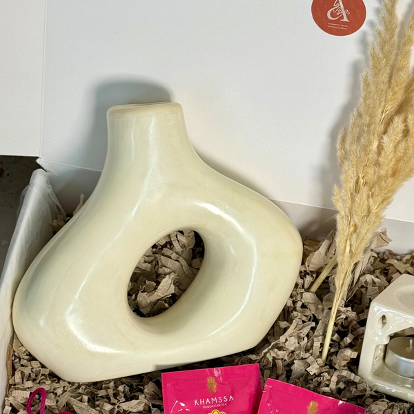 Coffret cadeau artisanal Louisa Crème et Fuschia