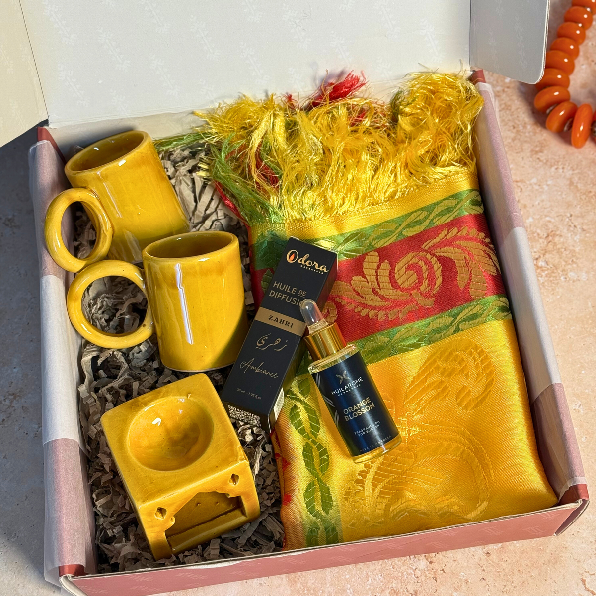 Coffret Cadeau Artisanal Tifawin Jaune | Édition Journée de la Femme