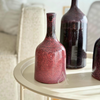 Vase bouteille artisanal en céramique Aubergine mouchetée