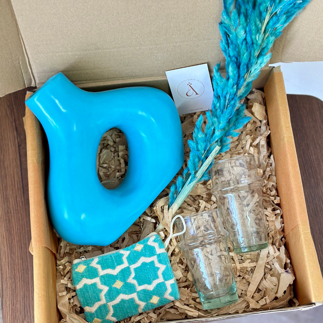 Coffret cadeau artisanal Medina turquoise