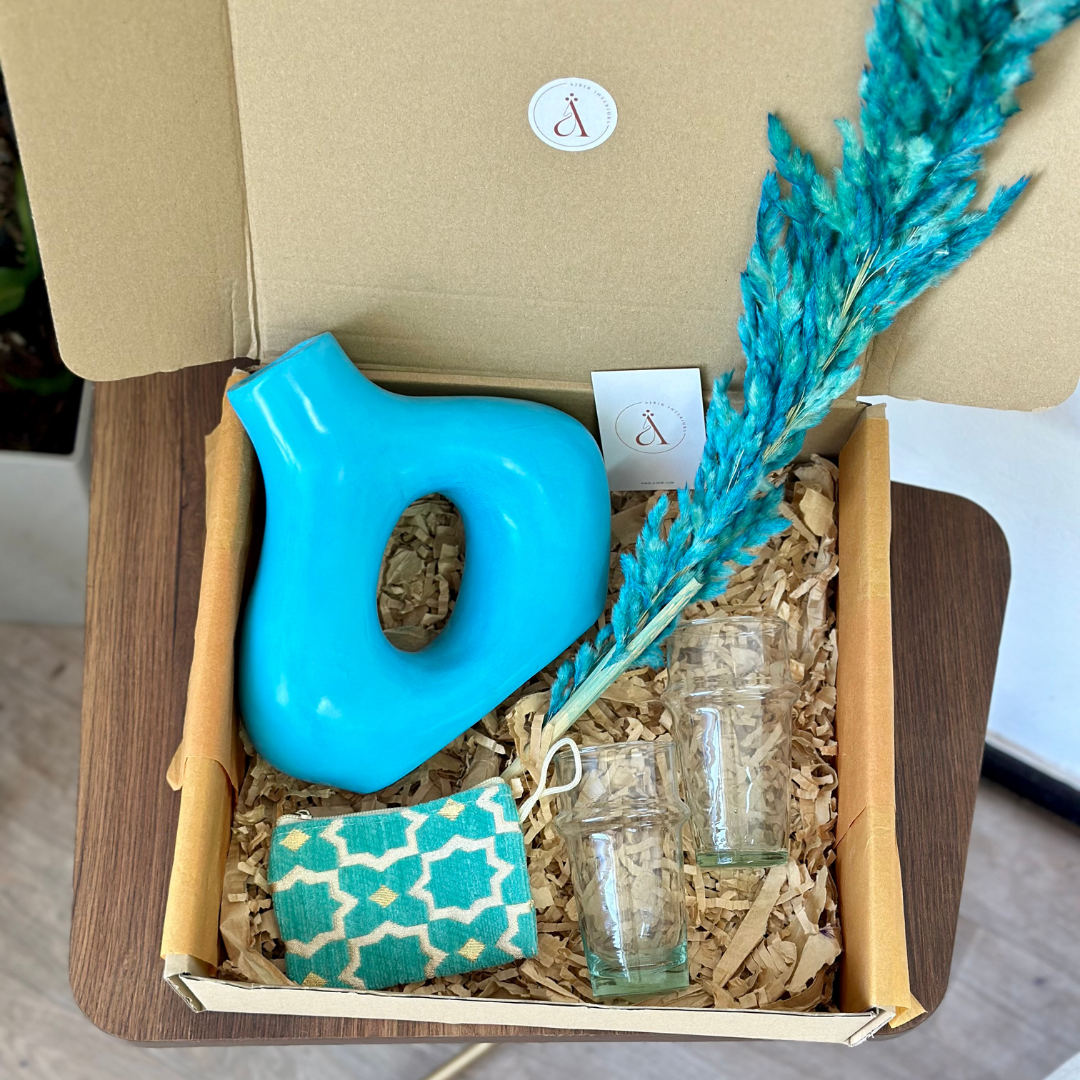Coffret cadeau artisanal Medina turquoise