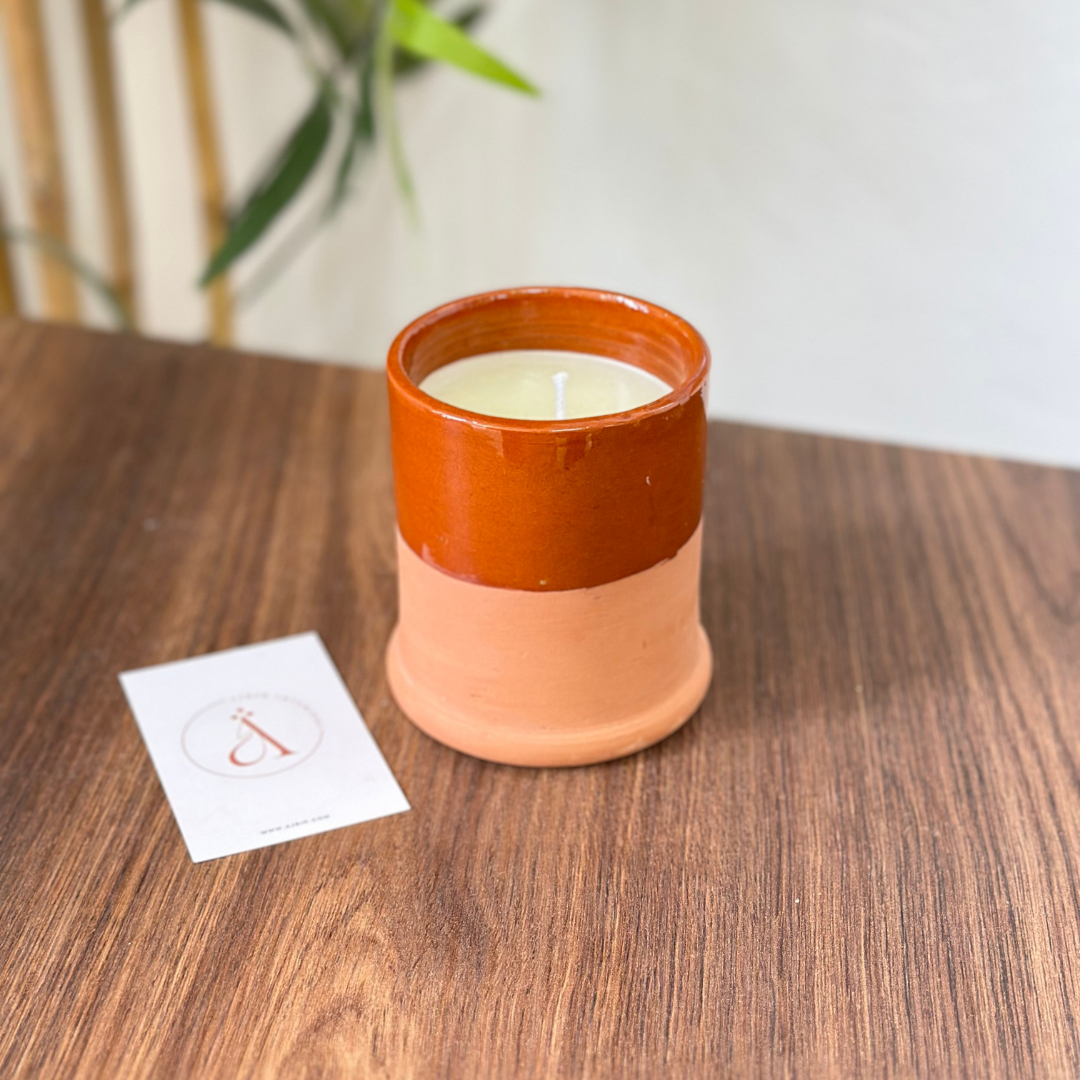 Bougie artisanale Terracota en terre cuite parfum Jasmin