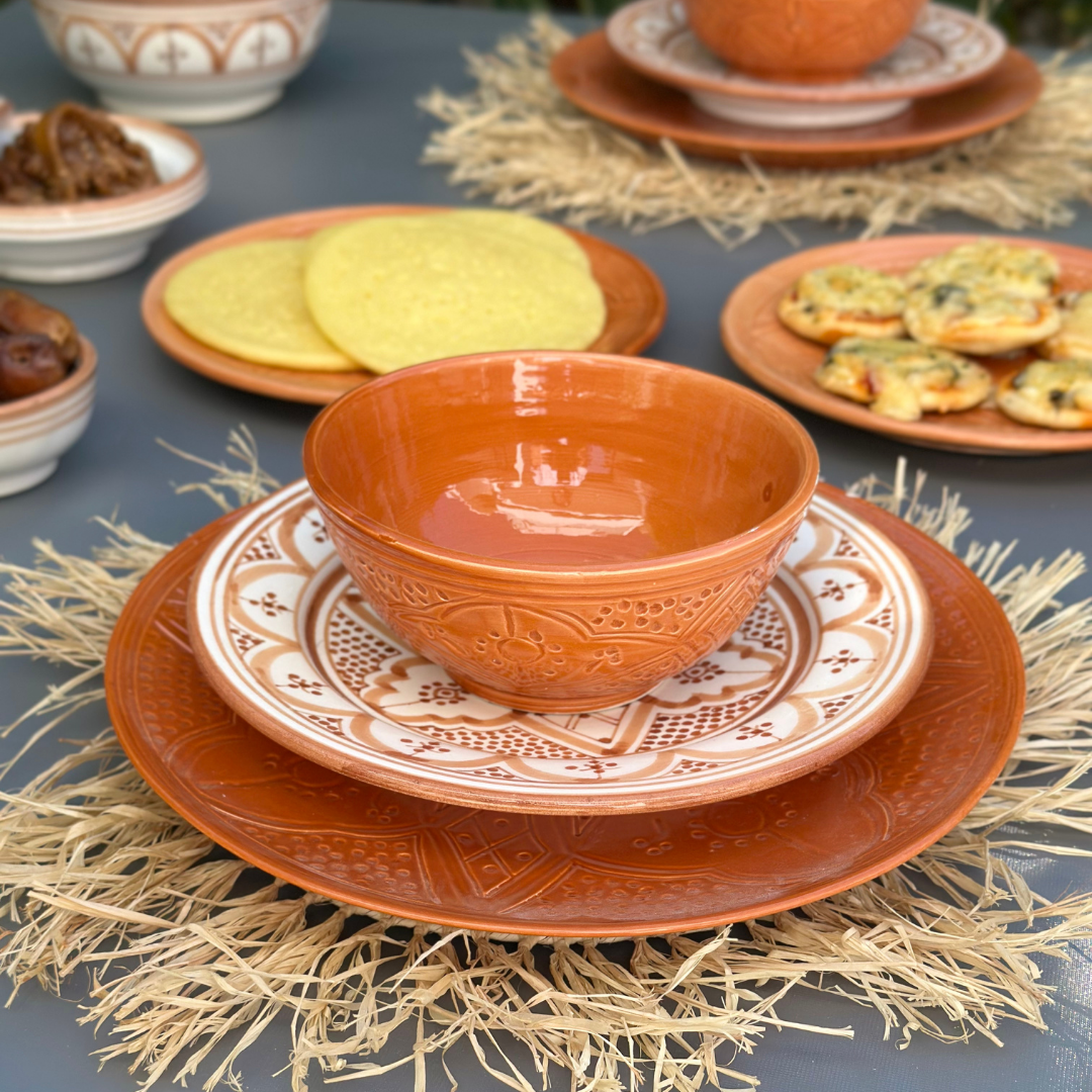 Assiette Tizwelt terracota - Ajbir