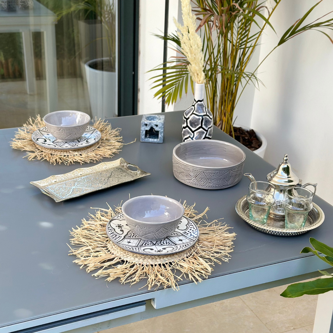 Assiette Zellige grise 20cm - Ajbir