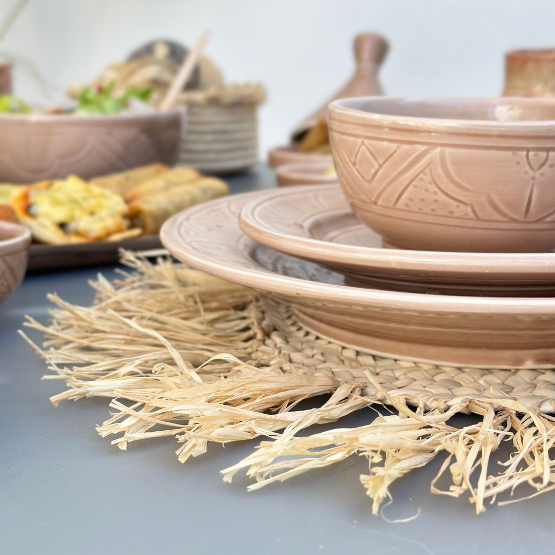 Assiette Tizwelt taupe - Ajbir
