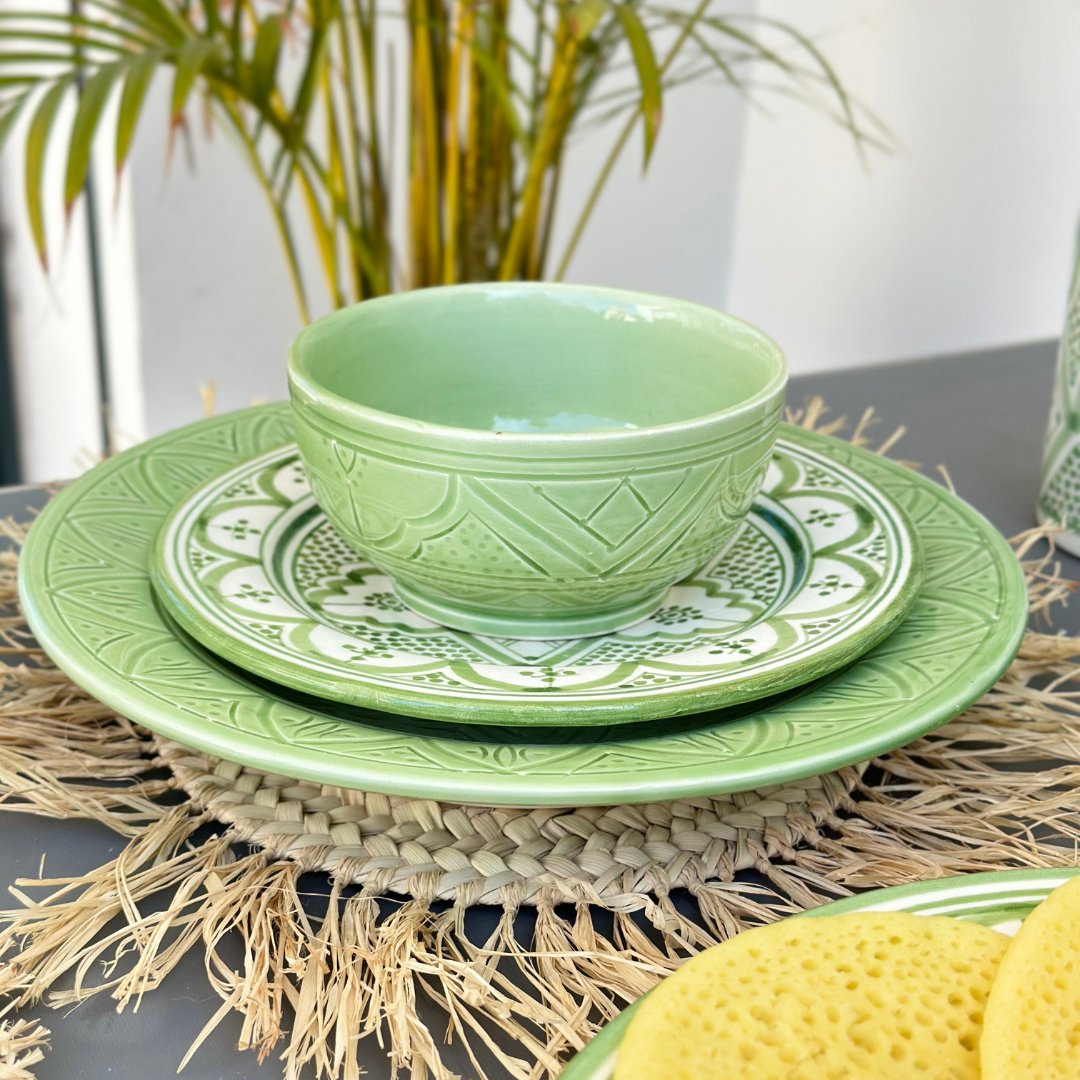 Assiette Tizwelt vert - Ajbir