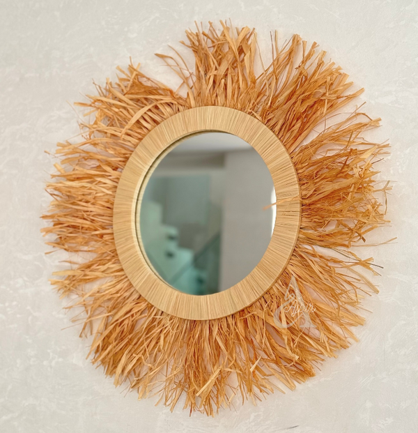 Miroir artisanal à franges bohème Amalu