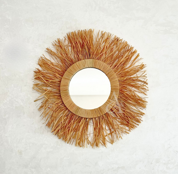 Miroir artisanal à franges bohème Amalu
