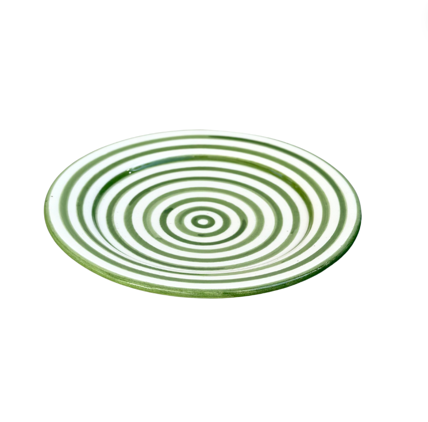 Assiette rayée verte - Ajbir