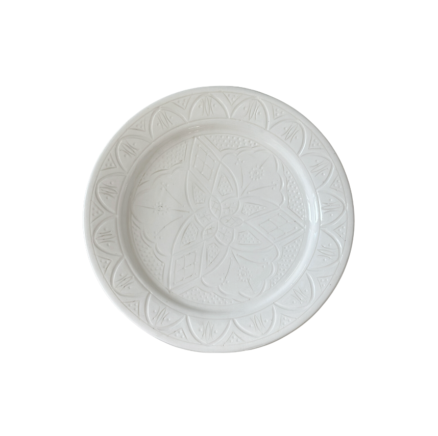 Assiette Tizwelt blanche 20cm (2) - Ajbir