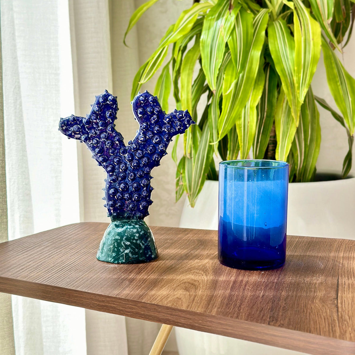 Grand verre beldi bleu 12cm - Ajbir