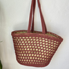 Panier en paille et macramé rose parme - Ajbir