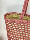 Panier en paille et macramé rose parme - Ajbir