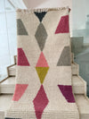 Tapis Berbère Runner Azilal 100% Multicolore en Laine De Mouton 3,09m/78cm