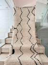 Tapis Berbère Runner Azilal 100% Multicolore en Laine De Mouton2,94m/76cm