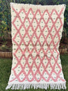 Tapis Berbère Azilal 100% Rose en Laine De Mouton 1,42m /93cm