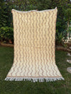 Tapis Berbère Azilal 100% Crème en Laine De Mouton 2,46m /1,44m