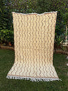 Tapis Berbère Azilal 100% Crème en Laine De Mouton 2,46m /1,44m