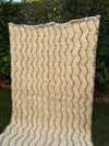 Tapis Berbère Azilal 100% Crème en Laine De Mouton 2,46m /1,44m