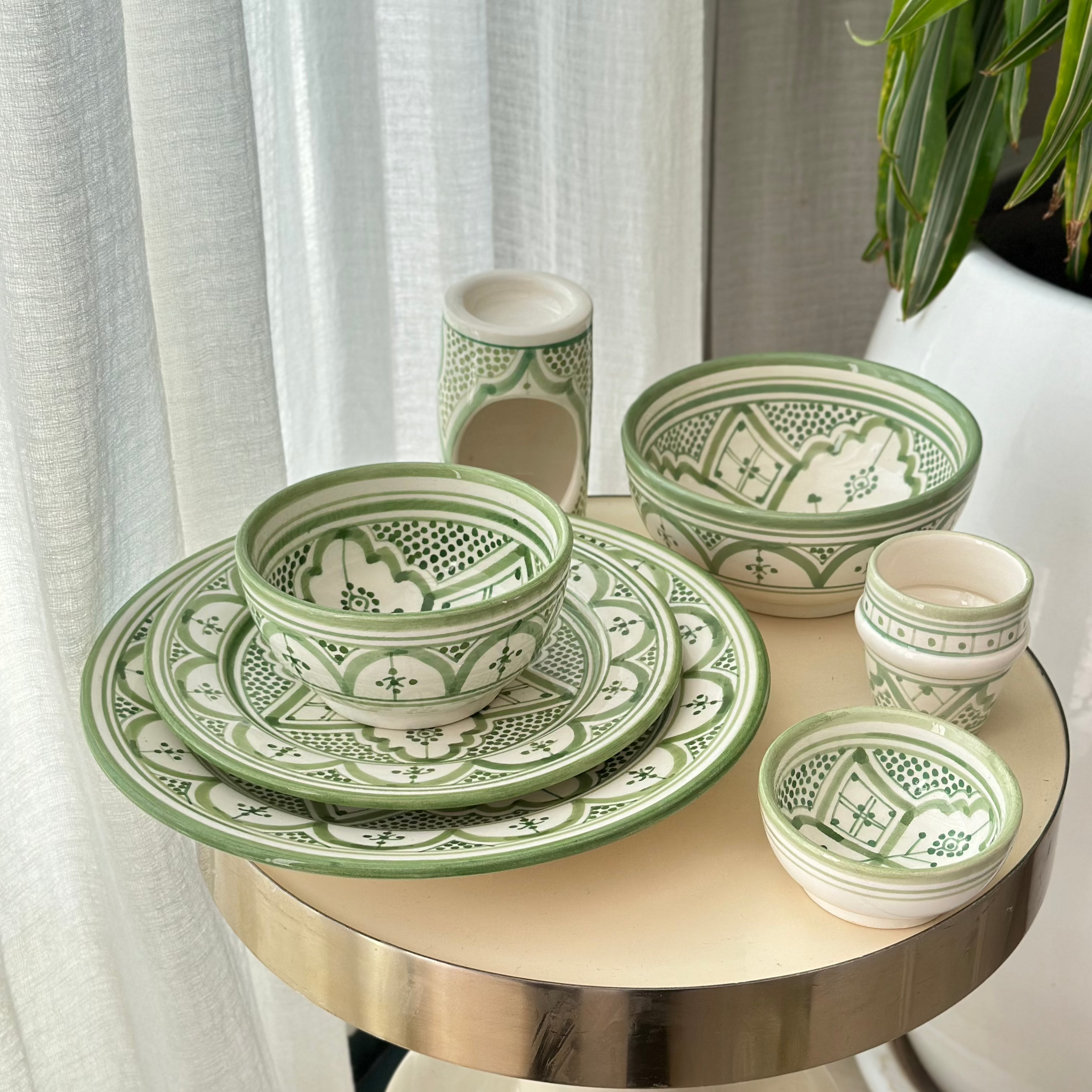 Assiette Taddart vert - Ajbir