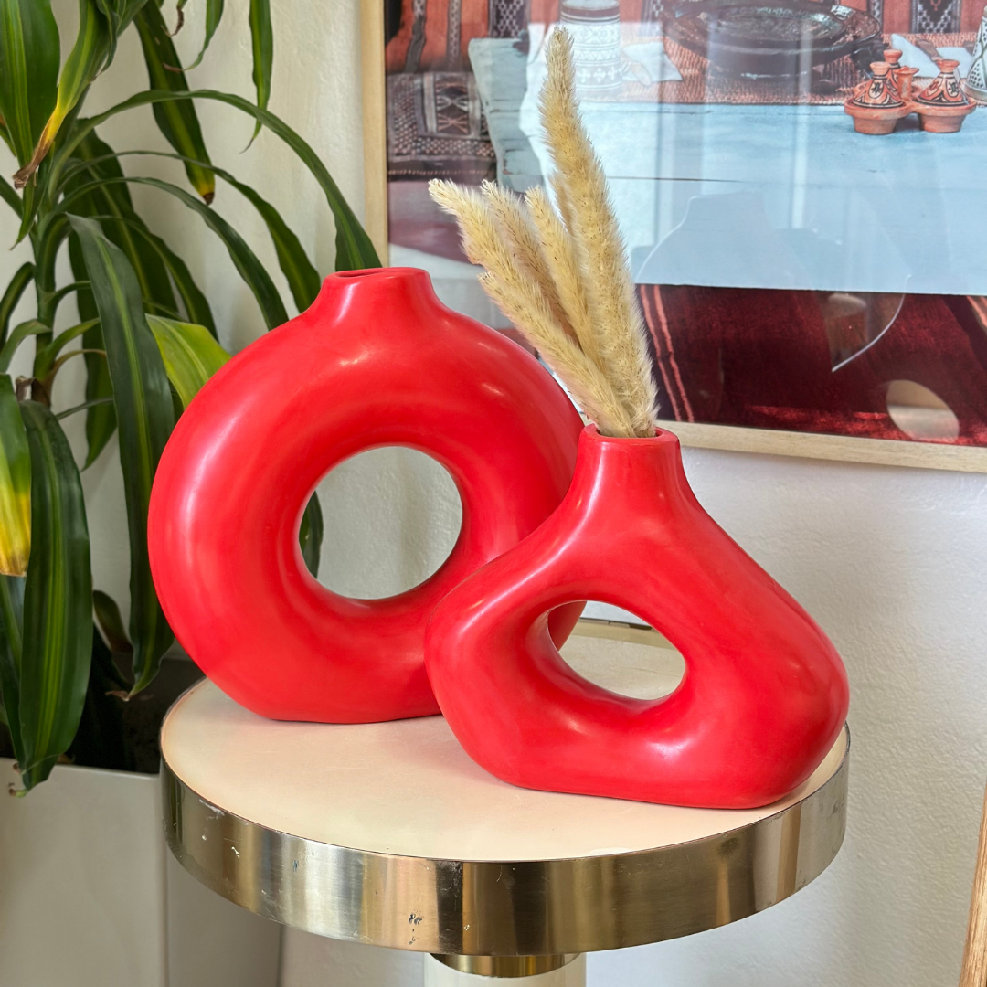 Pack déco artisanal Tafoukt rouge vif