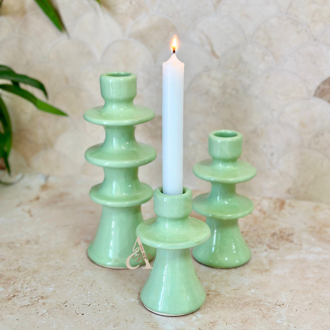 Porte bougie vert eau moderne