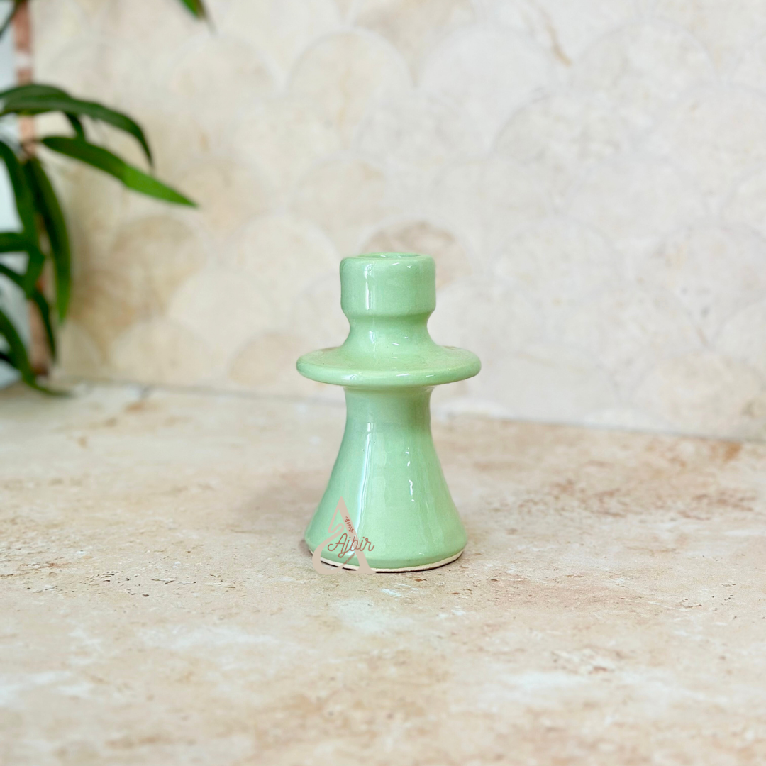 Porte bougie vert eau moderne