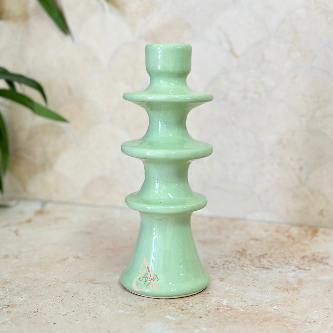 Porte bougie vert eau moderne