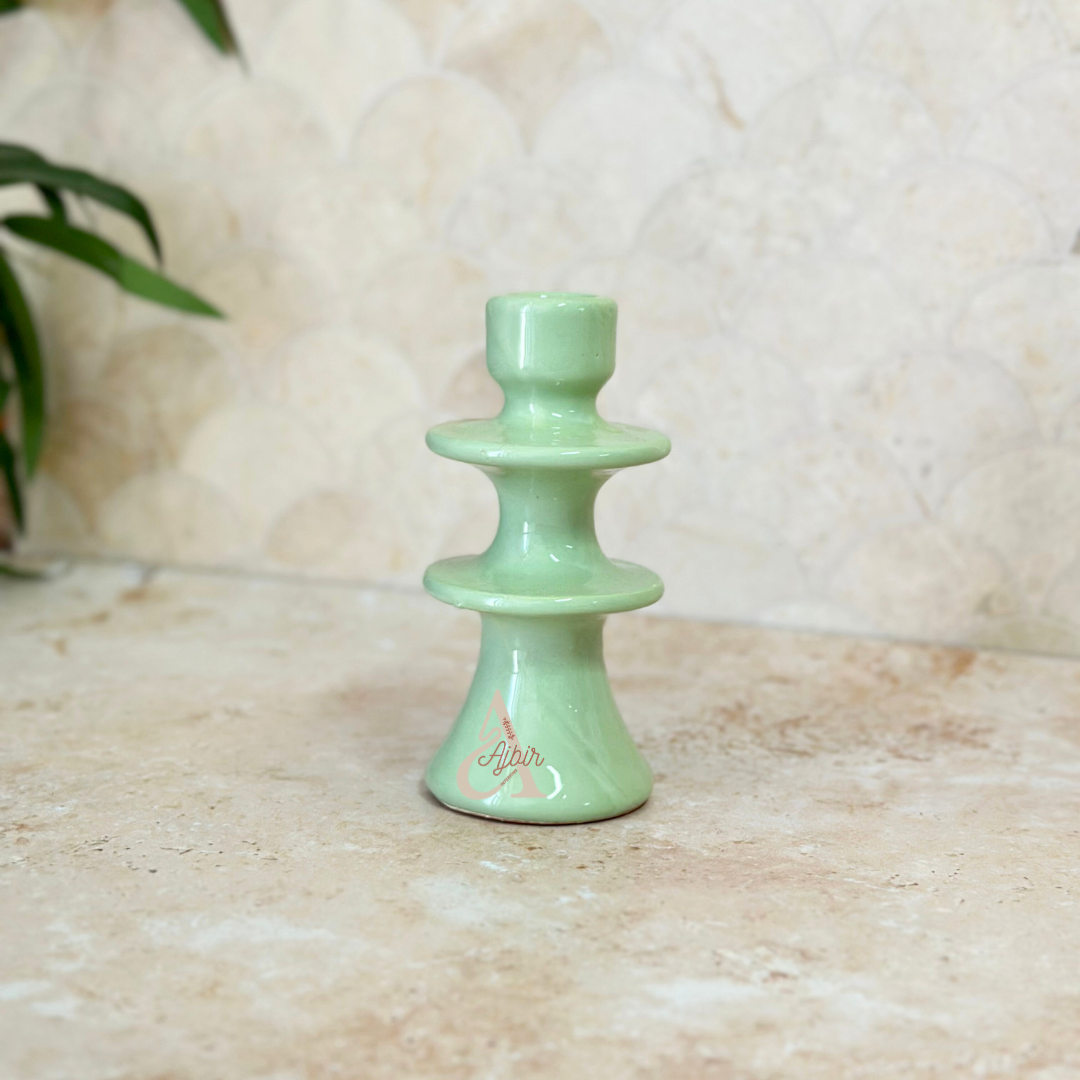 Porte bougie vert eau moderne