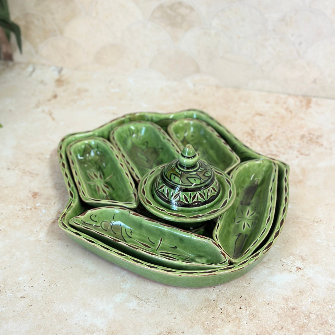 Assiette Khmissa Nakch multi compartiments