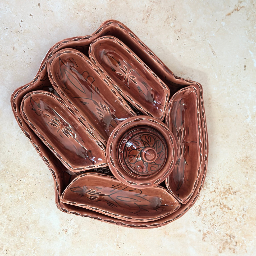 Assiette Khmissa Nakch multi compartiments
