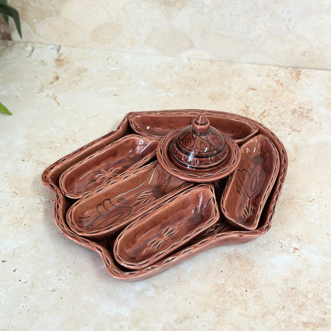 Assiette Khmissa Nakch multi compartiments