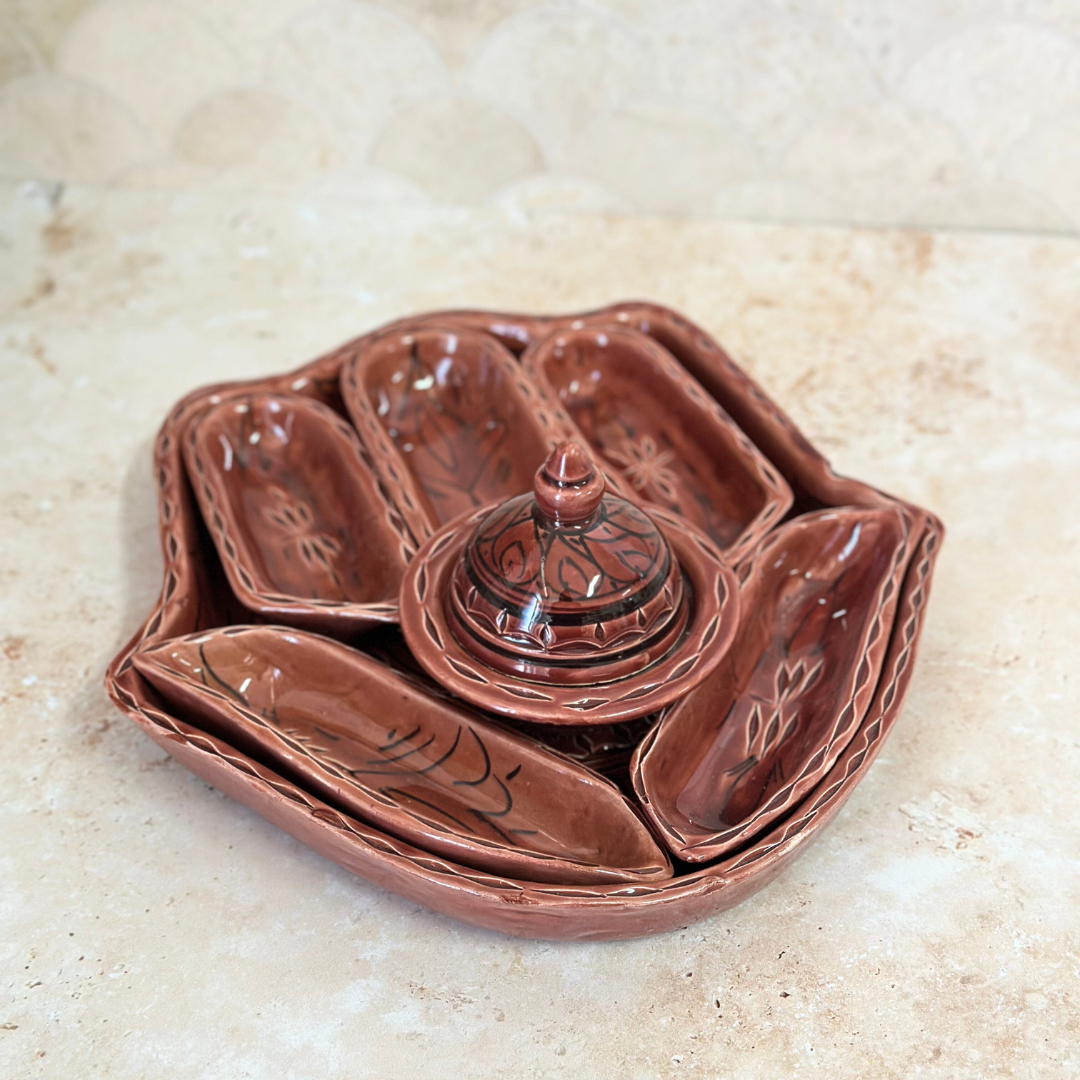 Assiette Khmissa Nakch multi compartiments
