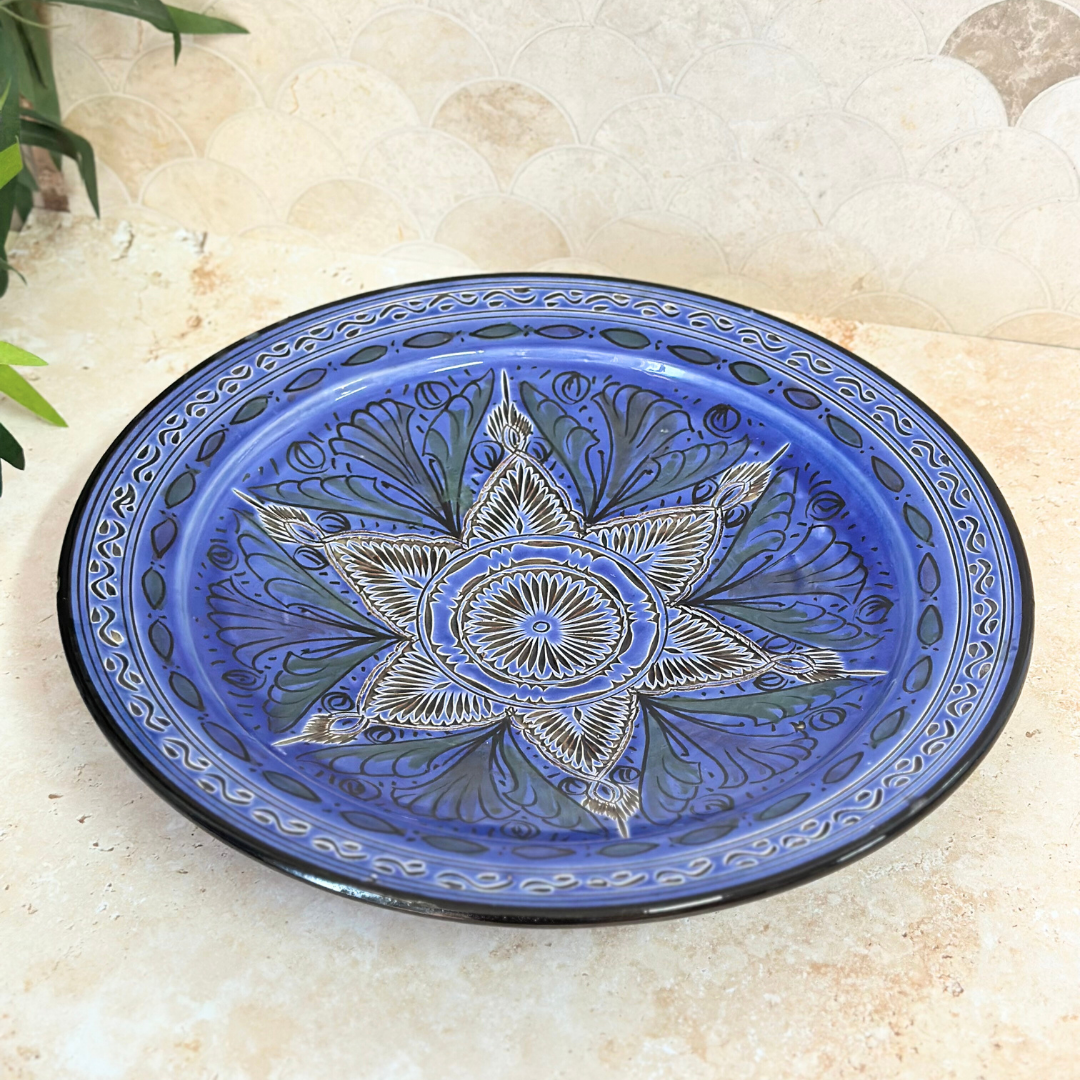 Assiette Nakch bleu
