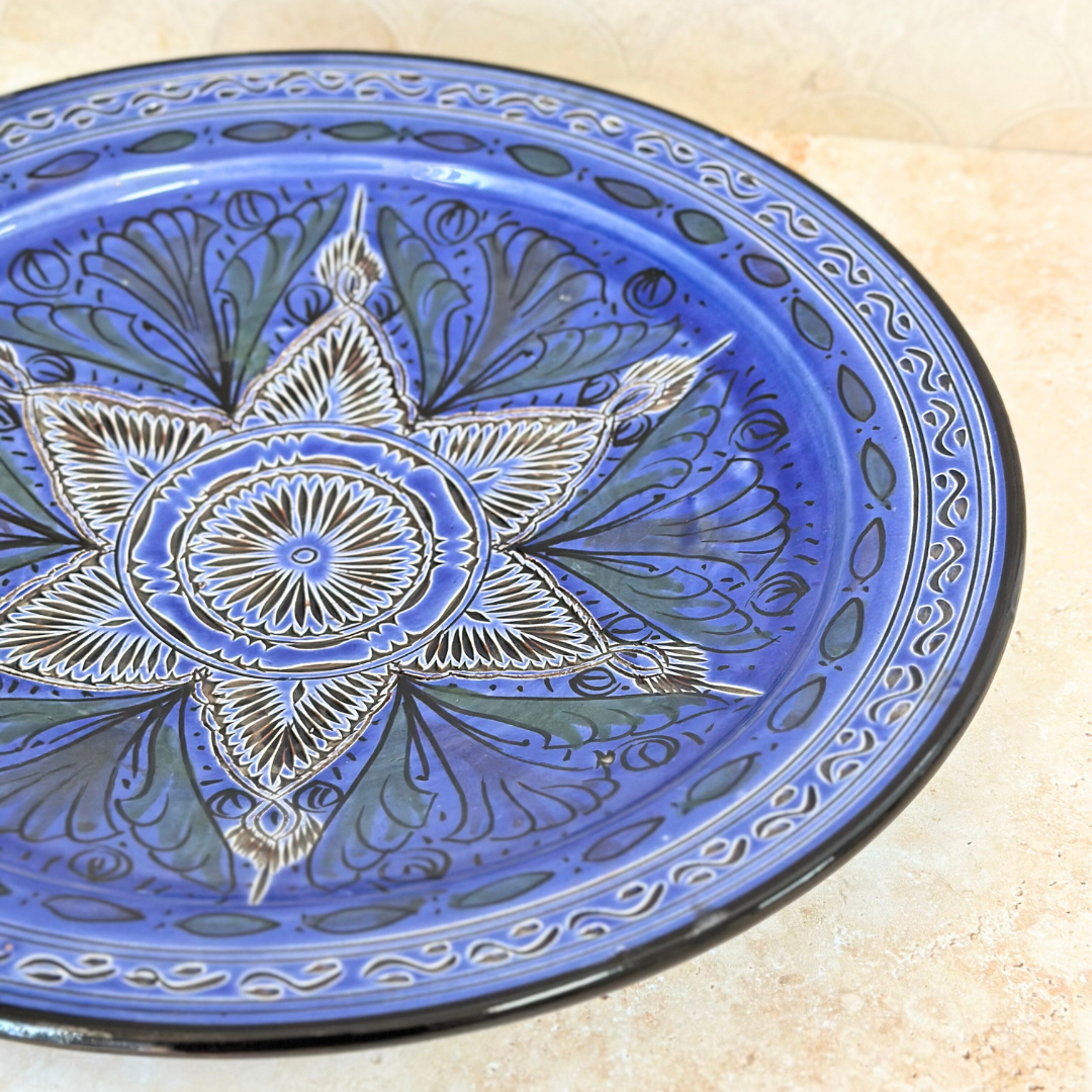 Assiette Nakch bleu