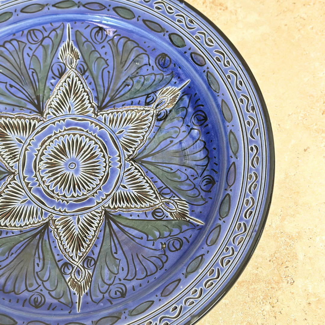 Assiette Nakch bleu
