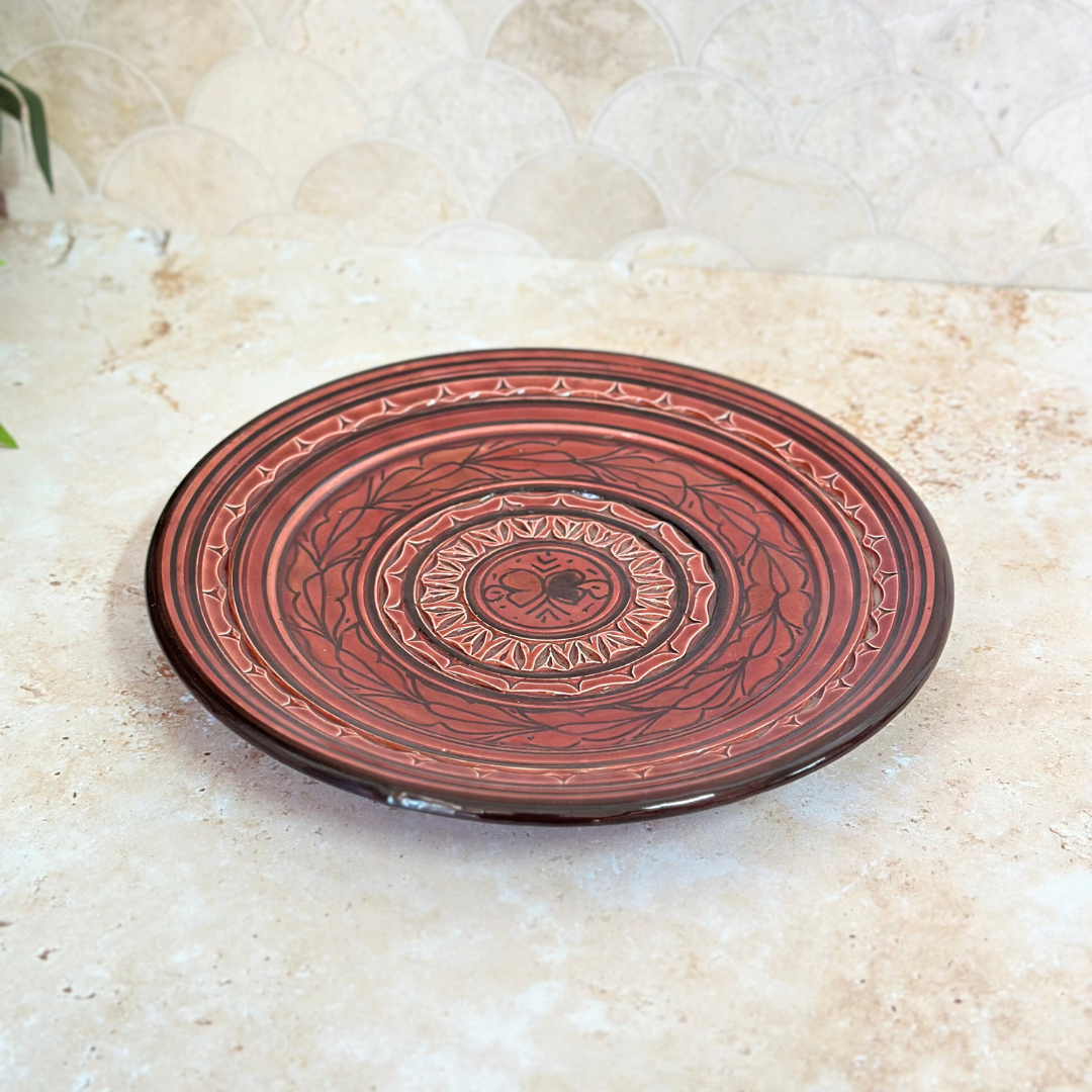 Assiette Nakch bordeau