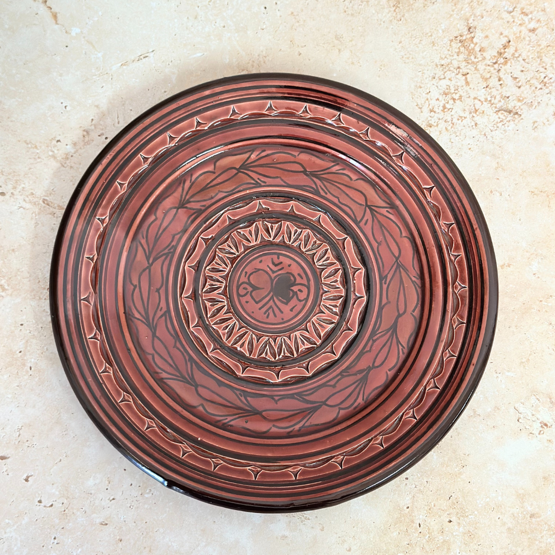 Assiette Nakch bordeau