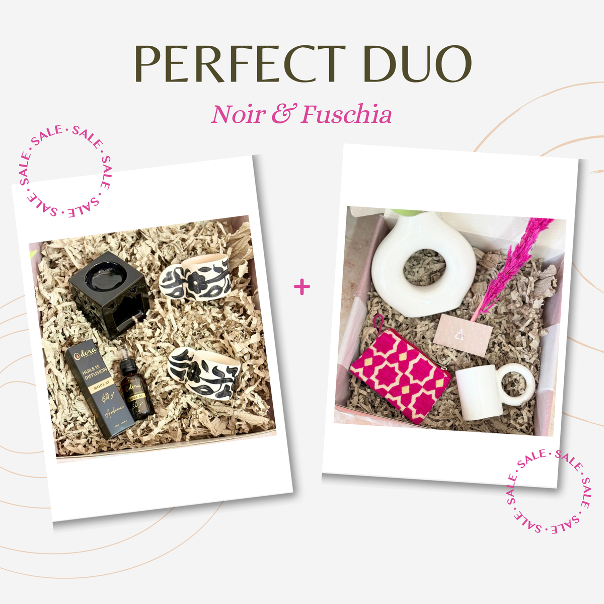 Duo 2 coffrets cadeaux Noir et Fuschia