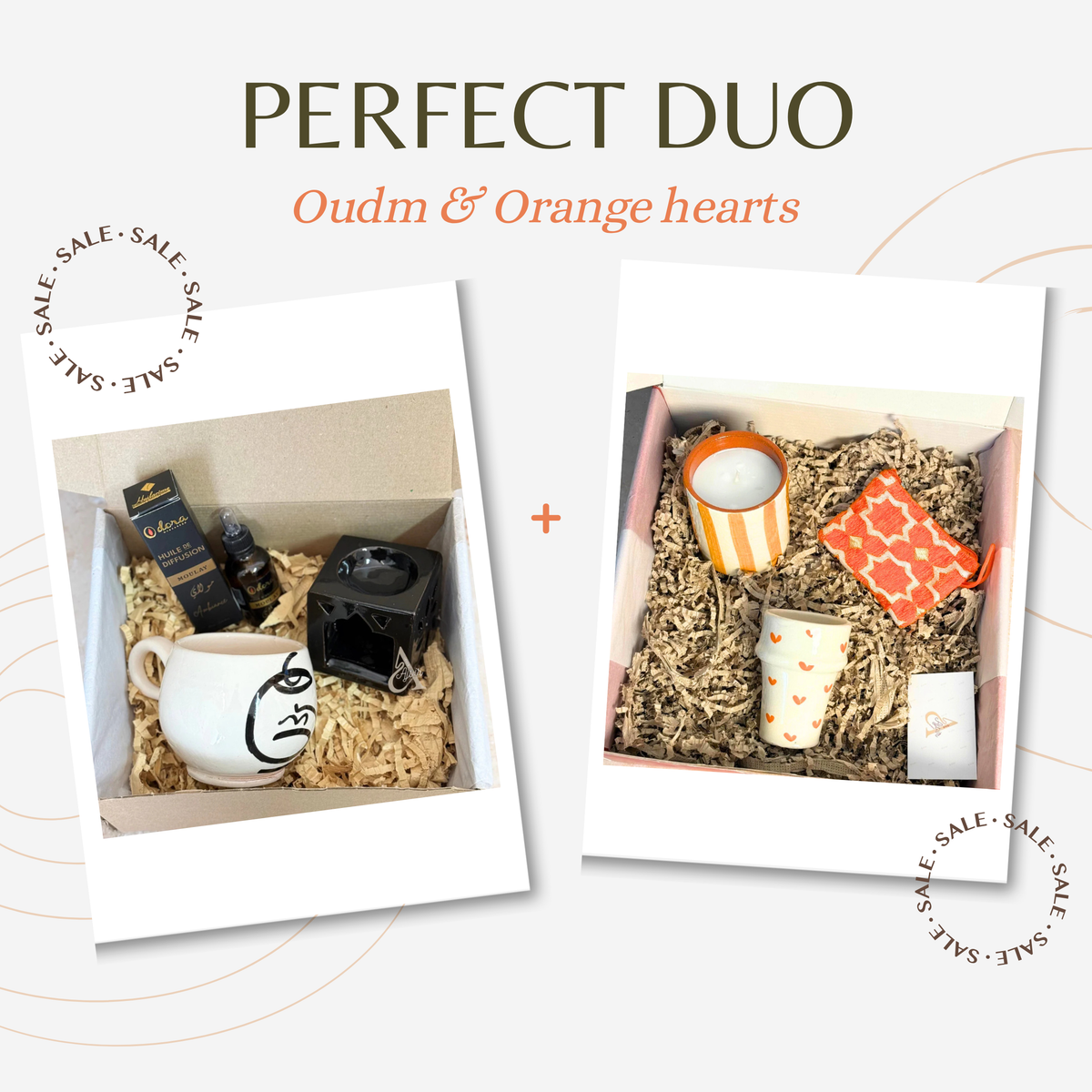 Duo 2 coffrets cadeaux Oudm et Orange hearts