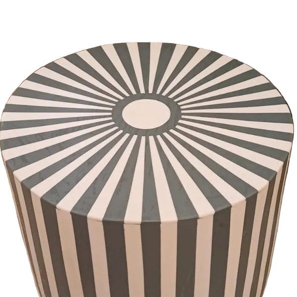 Table d'appoint en résine blanc et gris