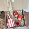 Coffret cadeau artisanal rayé rouge