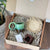 Coffret cadeau artisanal marron vert