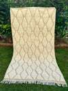 Tapis Berbère Azilal 100% Crème en Laine De Mouton 2,65m /1,51m