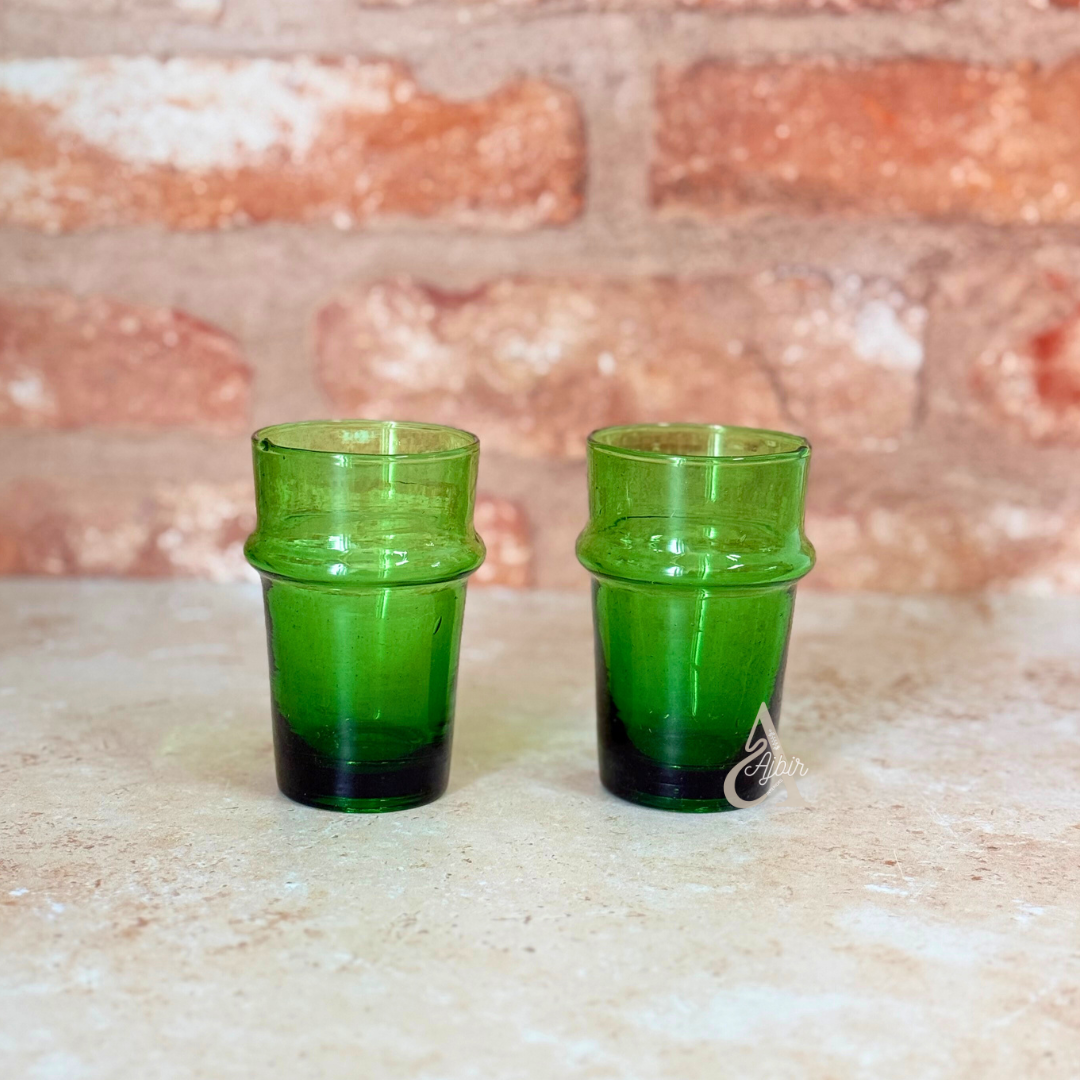 Set de 2 verres à thé beldi vert 9cm