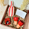 Coffret cadeau artisanal Love's Day rayé rouge