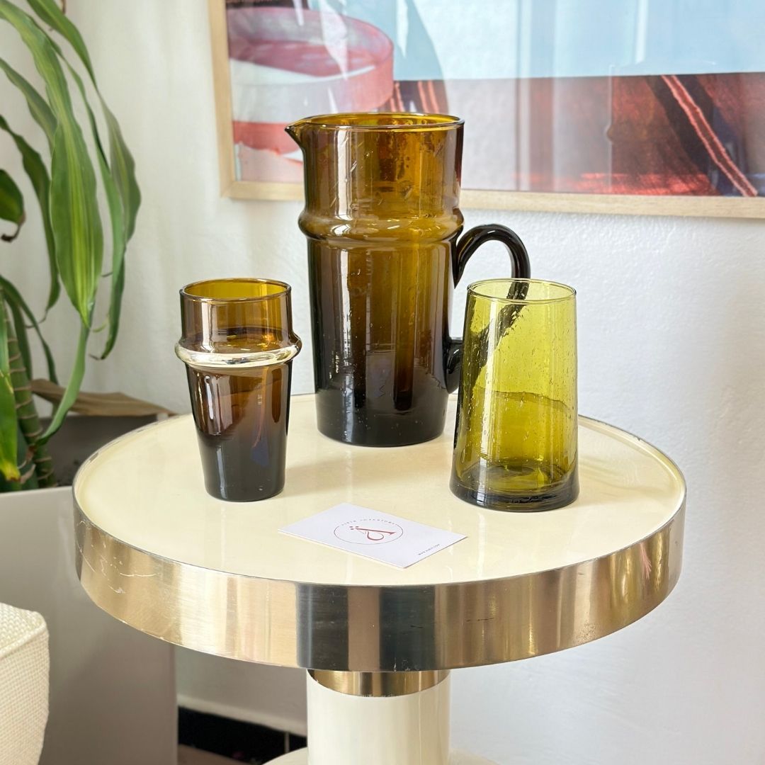 Carafe verre beldi ambre - Ajbir
