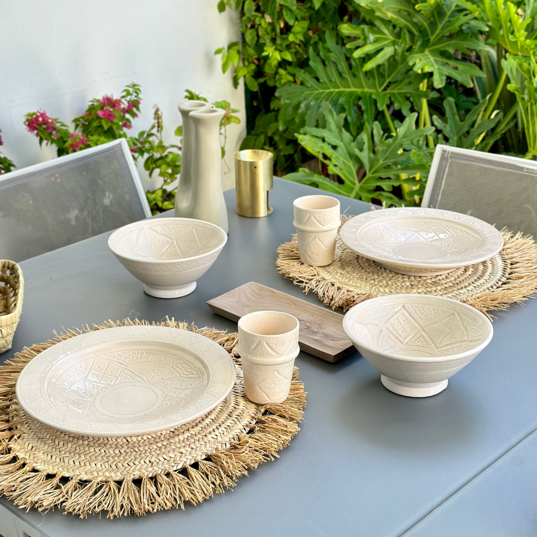 Assiette creuse Tizwelt crème 26cm