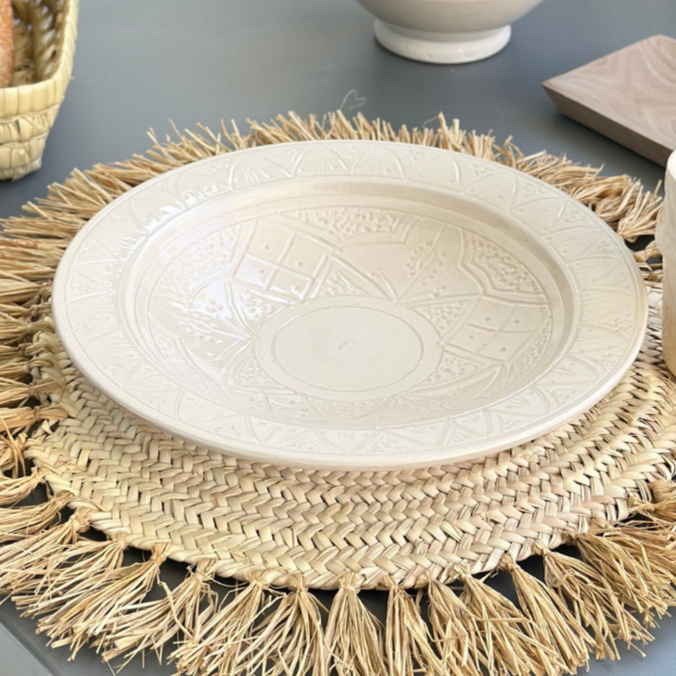 Assiette creuse Tizwelt crème 26cm