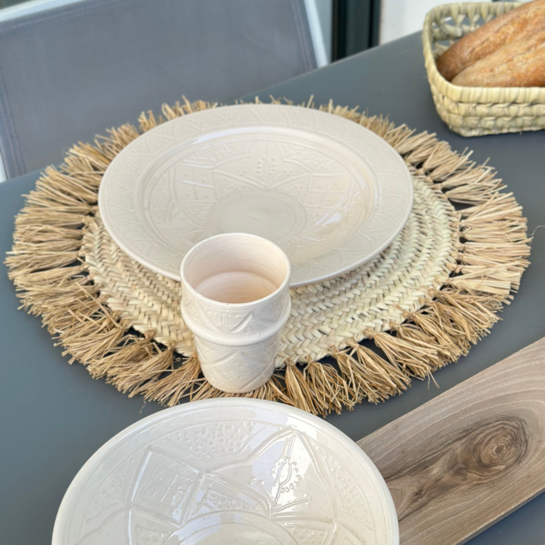 Assiette creuse Tizwelt crème 26cm